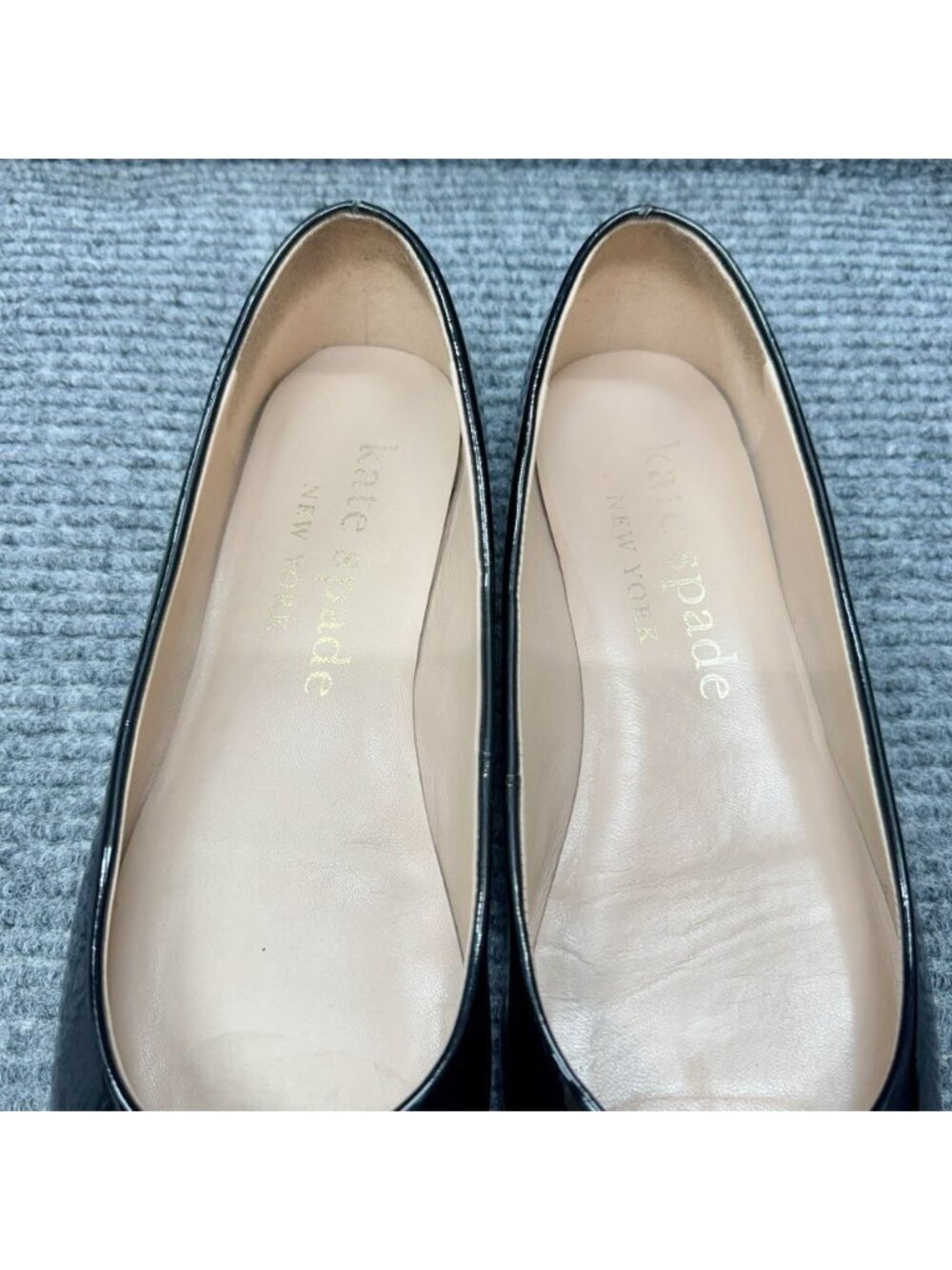 Kate Spade Kiersten Bow Ballet Flats Womens 9.5 Black Patent Leather Shoes - Picture 5 of 12
